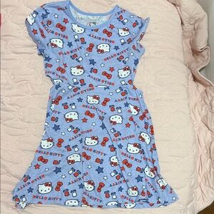 Hello Kitty Blue and Red Casual Kids Dress